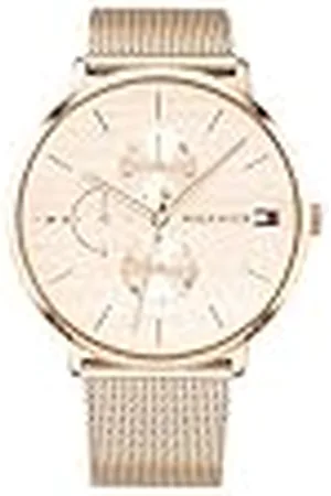 Tommy Hilfiger Reloj Analógico de Cuarzo Multifunción para Mujer con Correa de Malla de Acero Inoxidable de Oro Rosa - 1781944