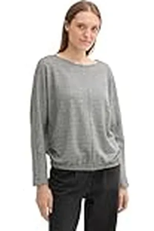 TOM TAILOR 1044254 Sudadera, 36595-Estructura Blanca y Negra, L para Mujer