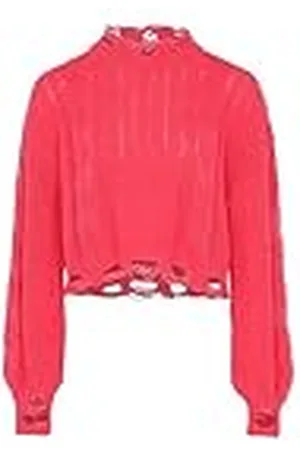 myMo Jersey de Punto rebelde de Mujer con Bordes sin procesar y Cuello Redondo XL Suéter