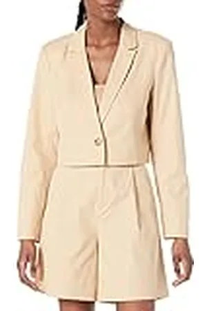 THE DROP Karina Cropped Boxy Blazer, , L
