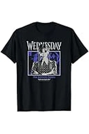 Wednesday The Addams Family Solitude Suits Me Retro Portrait Camiseta
