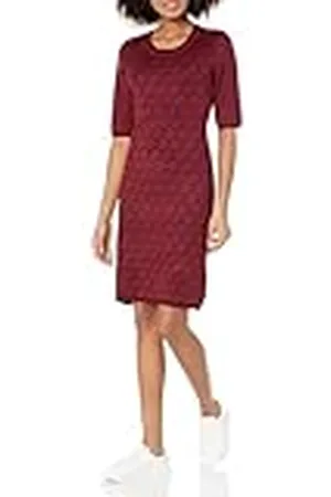 DKNY Logo Intarsia Sweater Dress Vestido, , L Mujeres