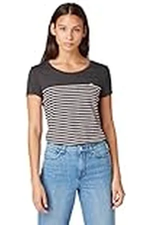 TOM TAILOR Señoras Camiseta de rayas con estampado de corazón 1012686, , XL