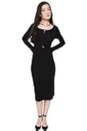 Trendyol Vestido de Punto con Cuello Barco estándar Ajustado para Mujer, , S