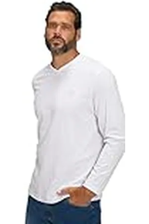 JP 1880 Camiseta de Manga Larga, básica, Manga Larga, Cuello de Pico, hasta la Talla 8 XL 4XL 808792200-4XL