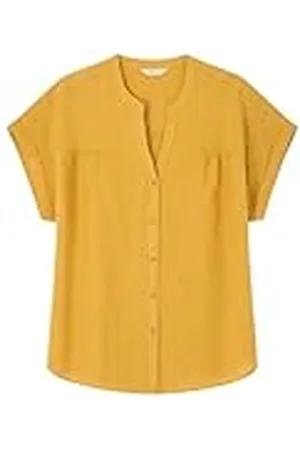 Springfield SPRINGFILED Blusa Cuello Mao M/C Algodón Lino, Blusas Mujer, yellow, 39