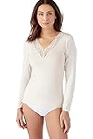 Damart Camiseta de Manga Larga de Encaje Thermolactyl Invisible, , L para Mujer