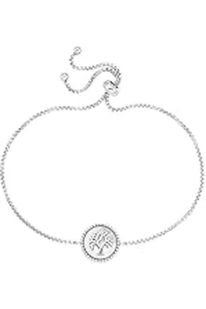 Engelsrufer ERB-LILTREE-PE ERB-LILTREE-PE - Pulsera para mujer en color de ley con diseño del árbol de la vida y cierre de cordón, longitud ajustable, tamaño: 34 cm, sin níquel, Eine Grösse