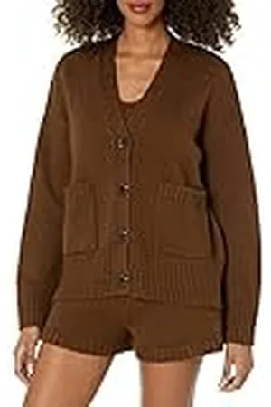 THE DROP Brigitte Chunky Button Front Pocket Ribbed Cardigan para Mujer, , XS