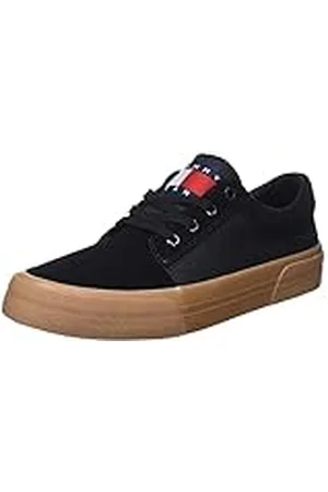 Tommy Hilfiger Hombre Sneaker vulcanizada Skate Derby Zapatillas, (Black), 45 EU