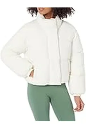 Amazon Chaqueta Acolchada y Recortada con Cremallera Completa (Acolchado Mate o Forro Polar) Mujer, , XL