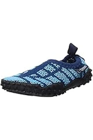 Playshoes Zapatillas de Punto de Playa con Protección UV, Zapatos de Agua Unisex niños, Azul (Dark/Light Blue 639), 18/19 EU