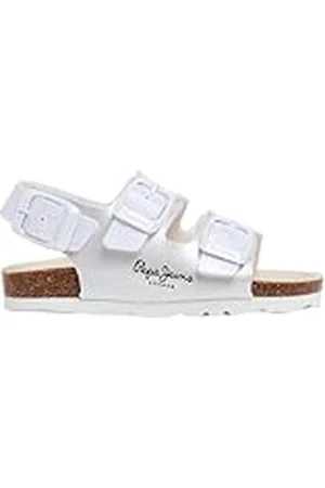 Pepe Jeans Oban Bay Gk Sandalia para Niñas, Blanco (Off White), 13
