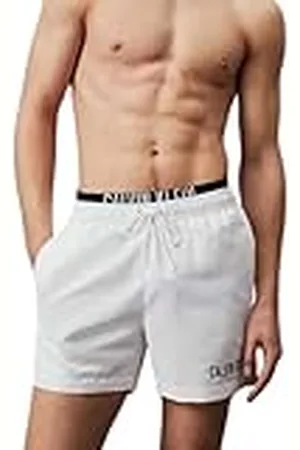 Calvin Klein Bañador Hombre Medium Double Pernera media, Blanco, XL