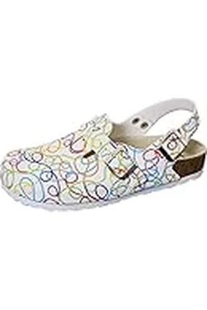 Weeger 41610, Zuecos de Trabajo Mujer, Blanco (Weissgraffiti Weiss Graffiti), 44 EU