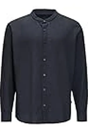 QS by s.Oliver 2146329 Camisa de Manga Larga, Mezcla de Lino, , M para Hombre
