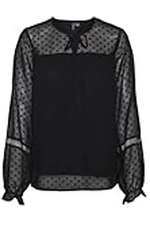 VERO MODA Vmleah LS Lace Top Wvn Ga Noos Blusa de Manga Larga, , L Mujeres