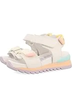 Gioseppo Sandalias de Corte Tiras Ajustable Blancas con Acentos de Color para niñas thiotte