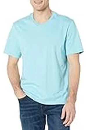 Amazon Camiseta de manga corta, cuello de pico, corte recto (disponible en tallas grandes y largos especiales) Hombre, Pack de 2, , XL