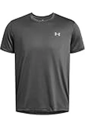 Under Armour UA Launch Tee Camiseta para hombre, ligera camiseta de deporte transpirable y de secado rápido, color gris brezo/reflectante