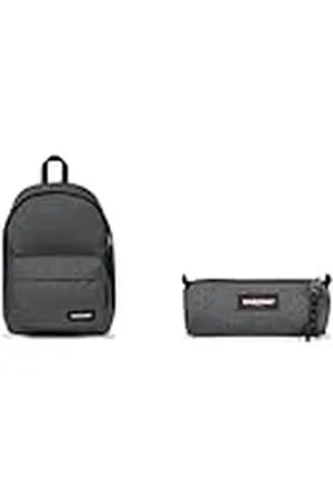 Eastpak Out of Office Mochila, 44 cm, 27 L, Negro (Black Denim) & Benchmark Single Estuche, 21 cm, Gris (Black Denim)
