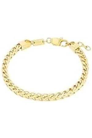 QS by s.Oliver Pulsera de acero inoxidable de los hombres de la joyería del brazo, 20+2 cm, oro, Viene en caja de regalo de joyería