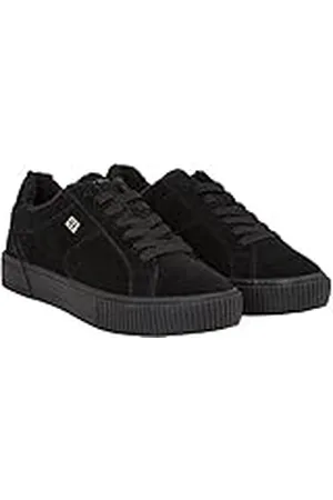 Tommy Hilfiger Mujer Sneaker vulcanizada Suede Zapatillas, (Black), 37 EU