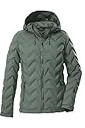 Killtec Kow 23 WMN QLTD JCKT 43305-000 - Chaqueta acolchada para mujer (aspecto de plumón, con capucha, talla 40), color verde y gris