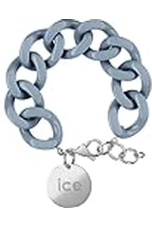 Ice-Watch ICE Jewellery, Chain bracelet, Artic blue, Silver, Pulsera de malla azul XL para mujer con medalla de plata (020918)