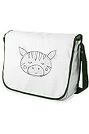 Bonamaison Le Jardin du Lin Bolsas de mensajero con estampado digital con correas de color caqui para niñas y niños, regreso a la escuela, bolsas de mensajero para estudiantes, bolsos de hombro, tamaño: 29 x 36