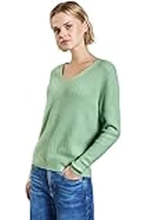 Street one A303041 Suéter Acogedor con Cuello en V, Milky Green Mel, 36 para Mujer