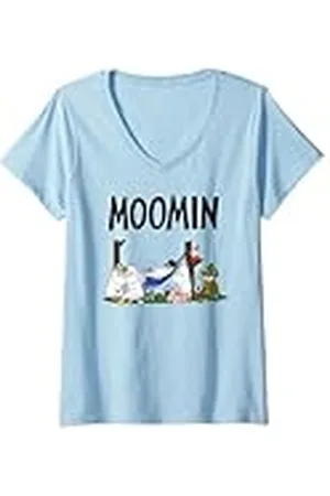 Moomin Mujer Relajante Familia Camiseta Cuello V
