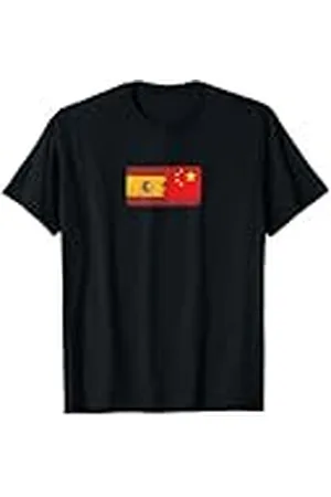 Irreverent Tees Banderas España China - Español Chino Camiseta