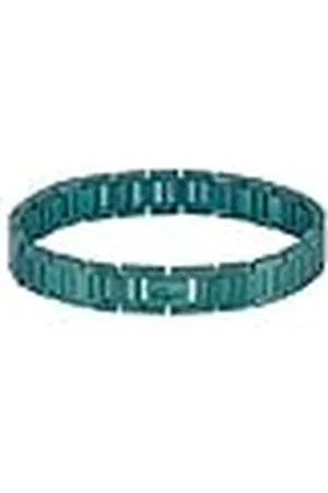 Lacoste Pulsera de Eslabones para Hombre Colección METROPOLE en Acero Inoxidable con Acabado Verde - 2040420