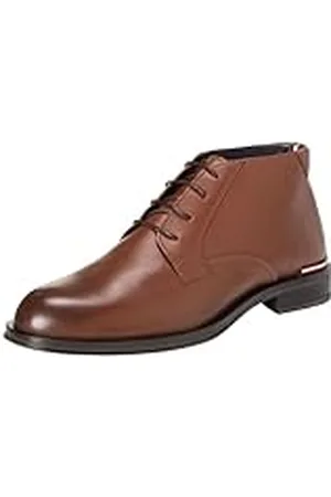 Tommy Hilfiger Botas de Caña Baja Hombre de Piel, Marrón (Winter Cognac), 46 EU