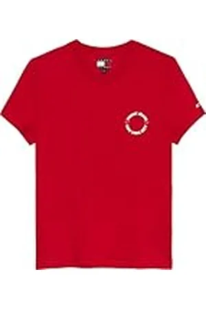 Tommy Hilfiger Camiseta de Manga Corta Mujer TJ X NYC con Logotipo, Rojo (Red Hot), XL
