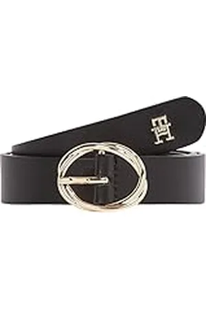 Tommy Hilfiger Cinturón Mujer Chic 2,5 cm Cinturón de piel, Negro (Black), 80 cm