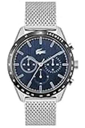 Lacoste Reloj Analógico de Cuarzo Multifunción para Hombre Colección Boston con Correa de Malla de Acero Inoxidable Plateada - 2011163