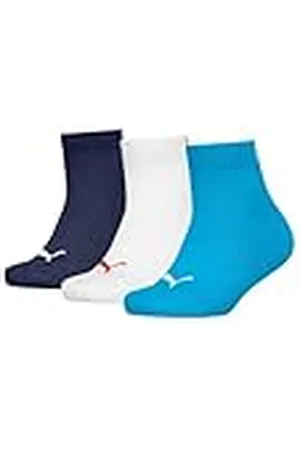 PUMA Kids Quarter Socks Calcetín, Blanco-Nuevo, 23-26 (Pack de 3) Unisex niños