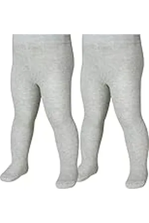 Playshoes Thermo-strumpfhose Uni Doppelpack Ceñidos, Gris/Melange, 110/116 Unisex niños