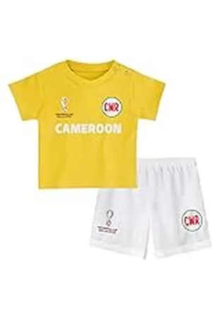 FIFA Unisex Kinder Official World Cup 2022 Tee & Short Set, Toddlers, Cameroon, Alternate Colours, Age 2, Yellow, Small