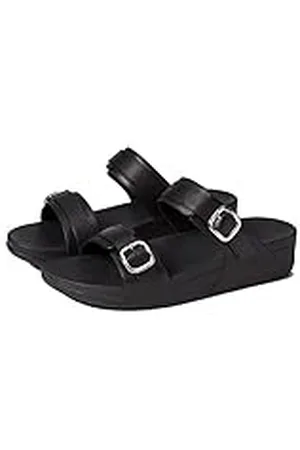 FitFlop Lulu Adjustable Leather Slides, Sandalias con cuña Mujer, , 36 EU