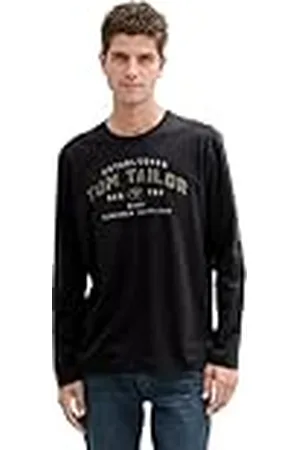 TOM TAILOR 1039895 Camiseta de Manga Larga, 10916-Almost Black, XXL Hombres