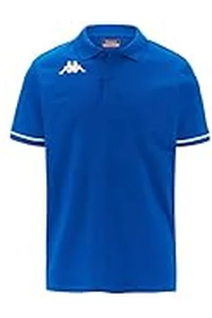 Kappa Camiseta BARLI, Polo para Hombre, Azul Zafiro/Blanco, XXL
