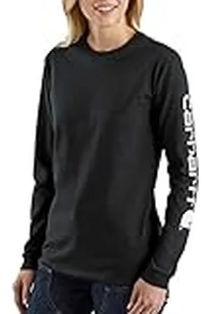 Carhartt Camiseta de manga larga con logotipo gráfico, Loose Fit, tejido grueso Para Mujer, , L