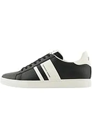 Armani Exchange Paris Double Line, Zapatillas Hombre, Black+ Off White, 40.5 EU