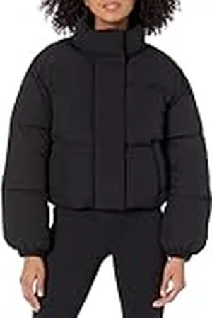 Amazon Chaqueta Acolchada y Recortada con Cremallera Completa (Acolchado Mate o Forro Polar) Mujer, , L