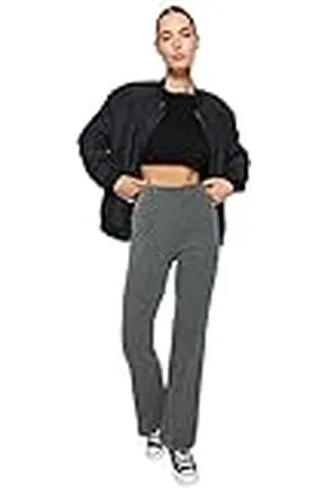 Trendyol Damen Gerade Normale Taille Hose Calzoncillos, , L De Las Mujeres
