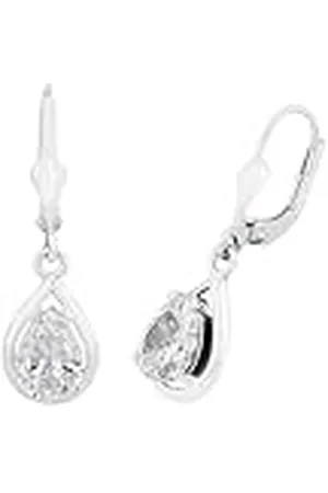 Amor Pendientes de de ley 925 para mujer, con sintetizador de circonitas cúbicas, 2,8 cm, , se entregan en caja de regalo