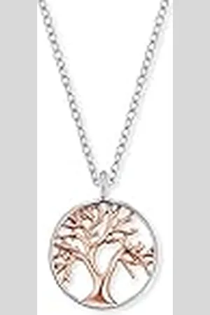 Engelsrufer árbol de vida collar colgante para las mujeres bicolor rodio y oro rosa chapado en plata esterlina 925 longitud 40 cm (15,75") + 4 cm (0,16")